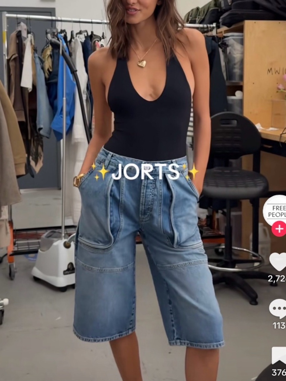 Vintage Calvin Klein Jeans Light Blue Denim Shorts with Brown Leather Patch